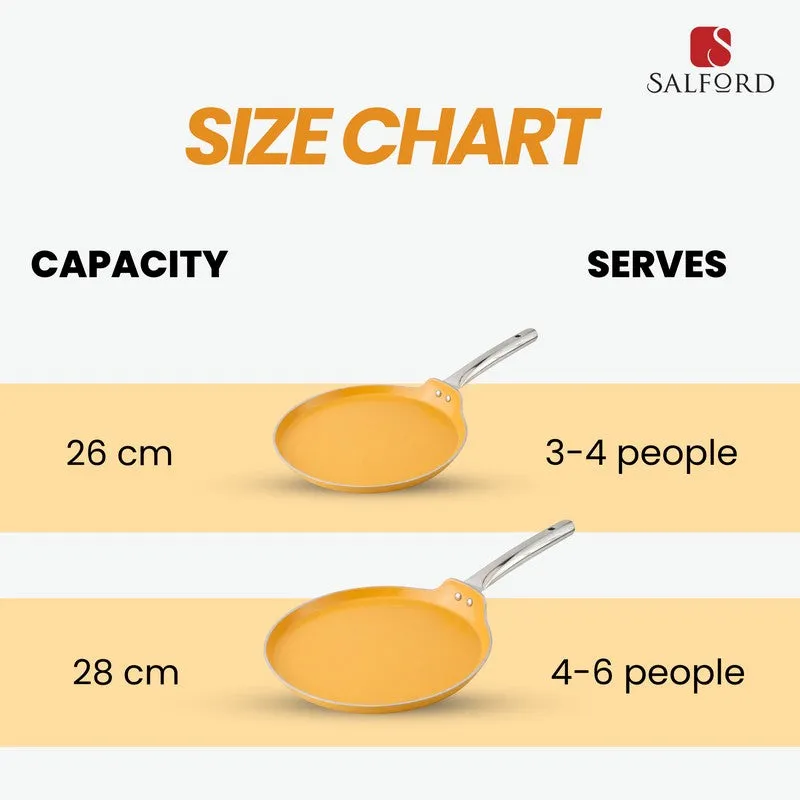 Salford Forged Ceramic Non Stick Dosa Tava (Mustard Yellow) - 26 CM media 11