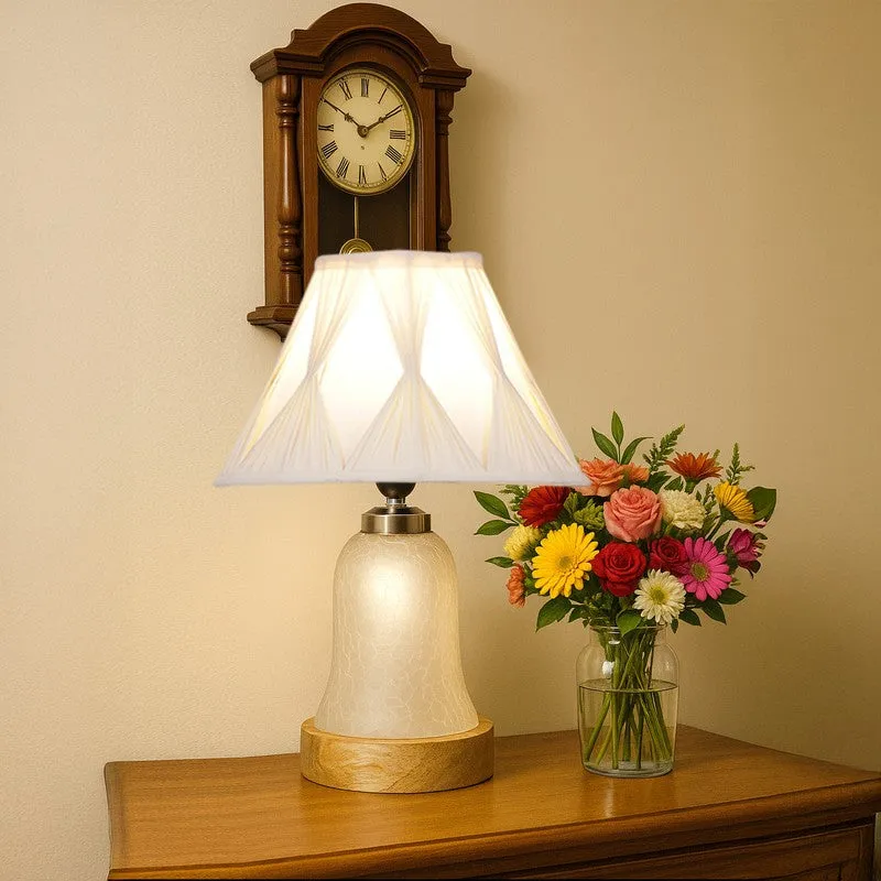 Zoravelle Smocked Wooden Table Lamp - OffWhite media 3