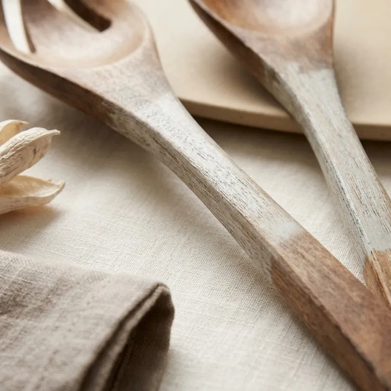Basic Wooden Salad Spoon Kutch White - Set of Two media 3