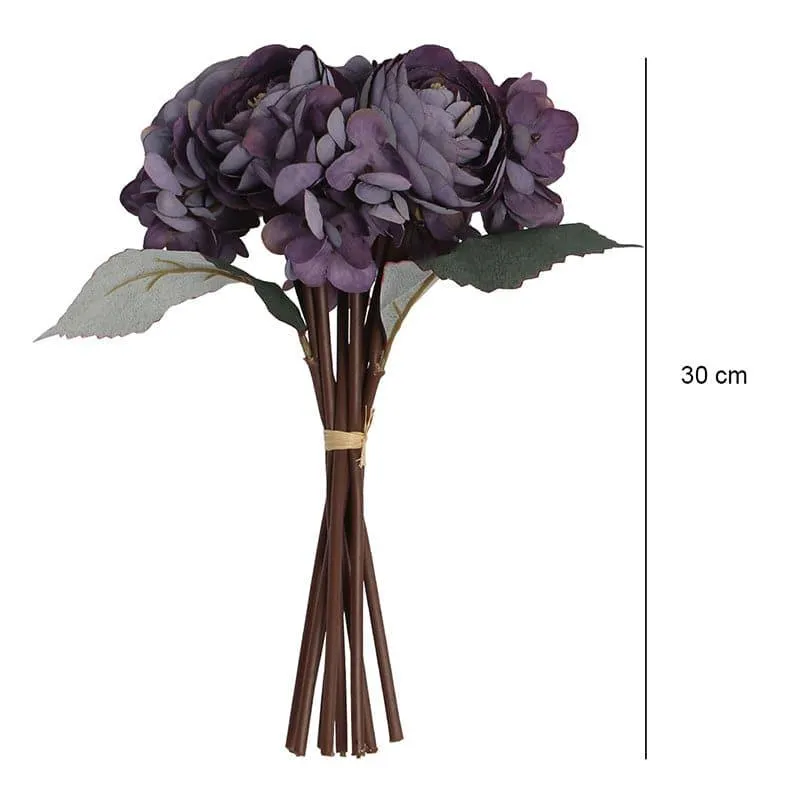 Faux Peonia Floral Bunch - Purple media 5