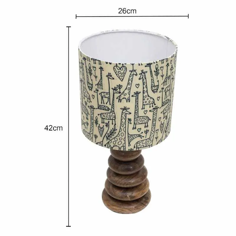 Tall Tales Brown Wood Fabric Table Lamp - Beige,Brown media 7