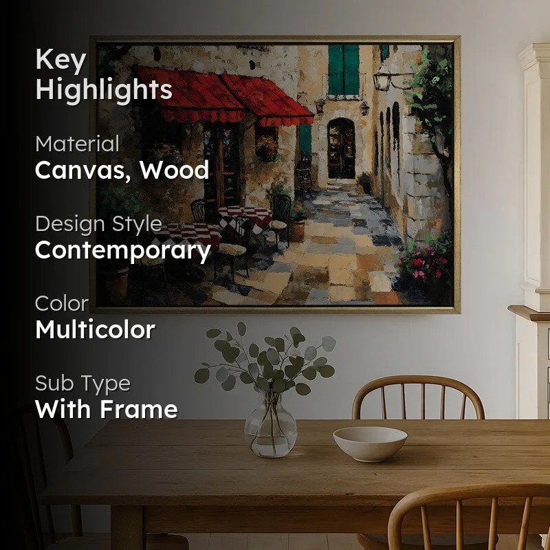 Corner Cafe Canvas Wall Painting With Frame media 2