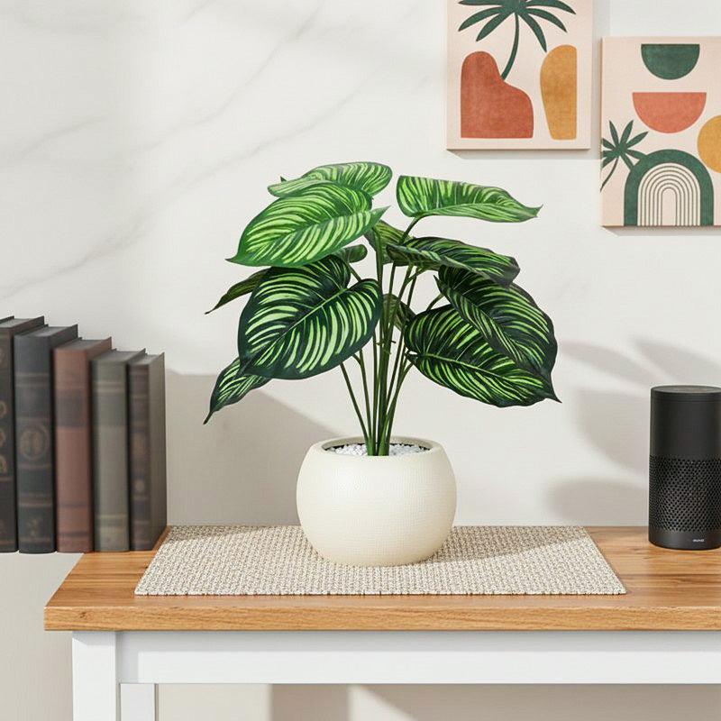 Melona Artificial Plant With Black Plastic Pot - 1.8 Feet