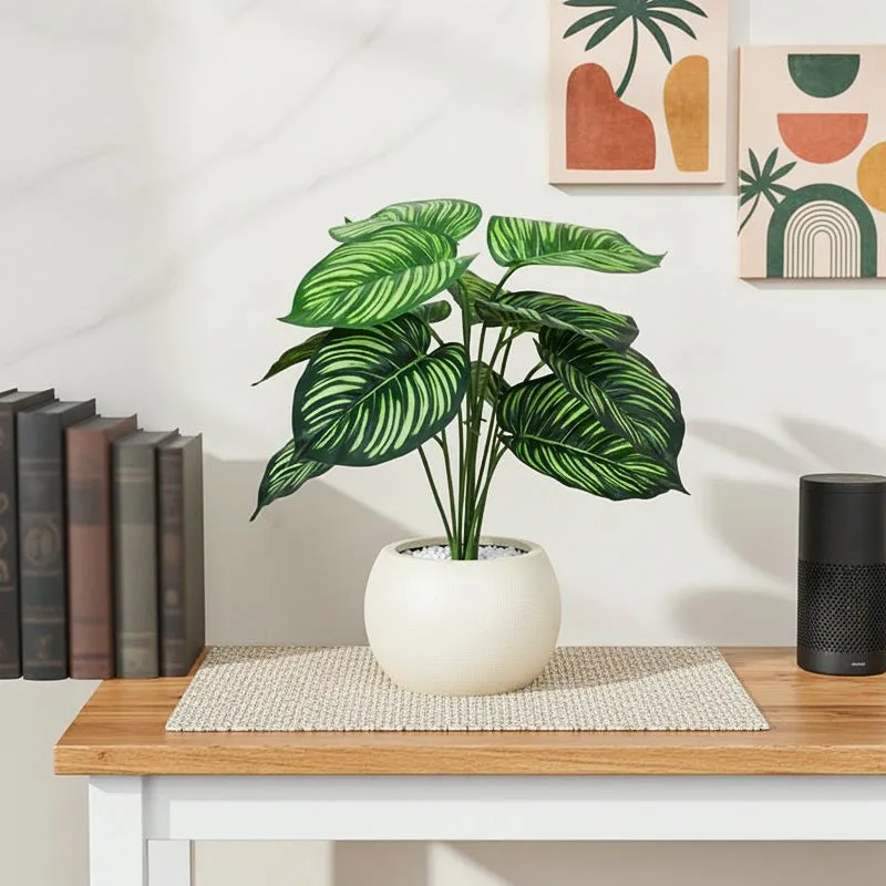 Melona Artificial Plant With Black Plastic Pot - 1.8 Feet media 1