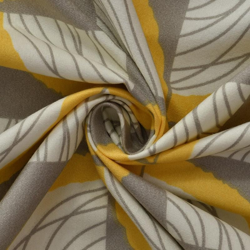 Selenia Floral Microfiber Bedsheet (Grey & Yellow) - 130 GSM media 4