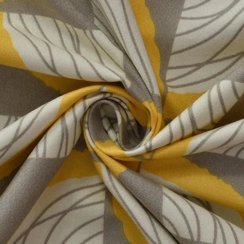 Selenia Floral Microfiber Bedsheet (Grey & Yellow) - 130 GSM media 4