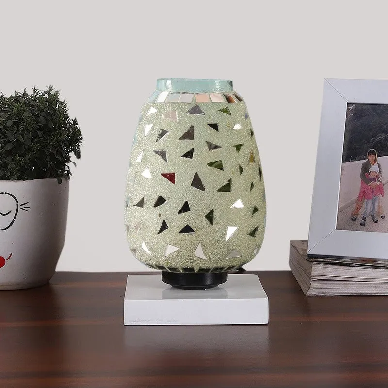 Moonellis Mosaic Glass Table Lamp With Wooden Base media 4