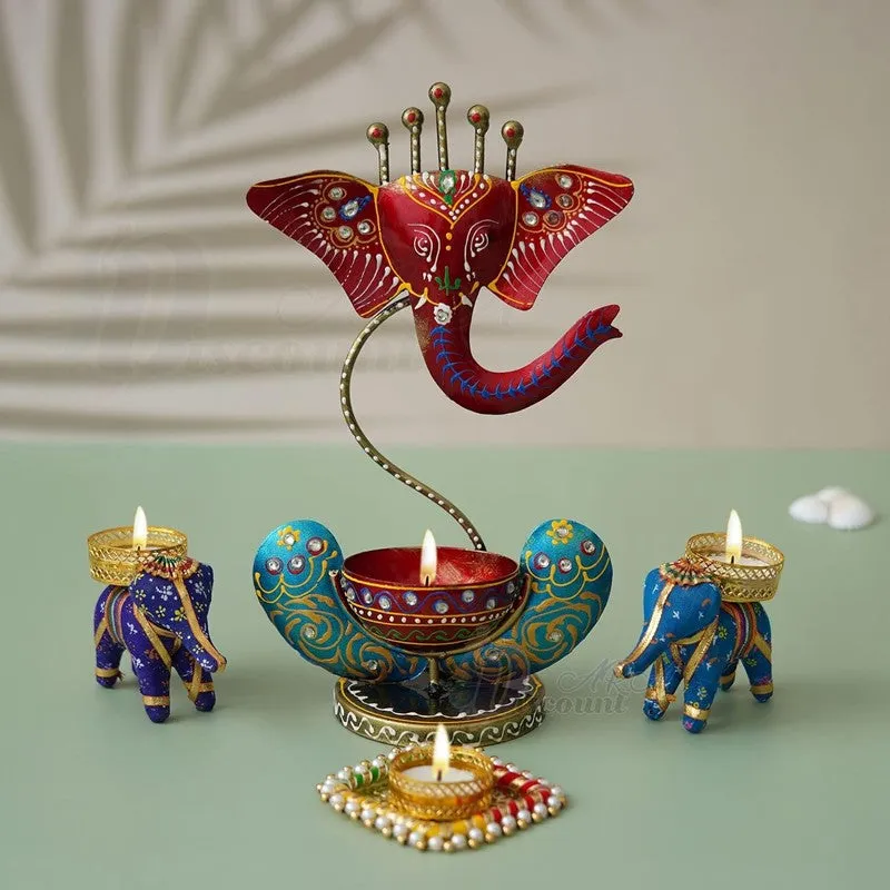 Nritya Ganesh Tea Light Candle Holder media 1