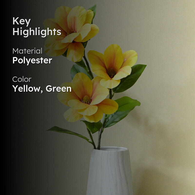 Artificial Magnolia Flower Stick - Yellow media 2