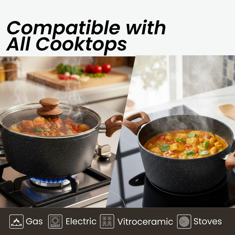 Salford Non Stick Casserole with Lid - Black media 4