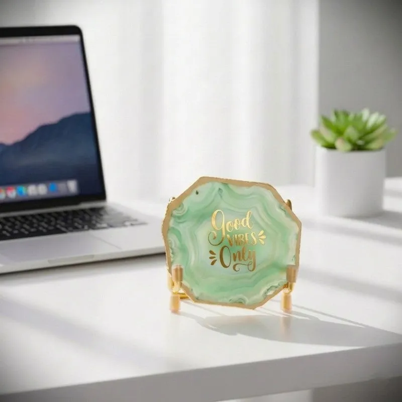 Good Vibes Agate Showpiece - Green media 3