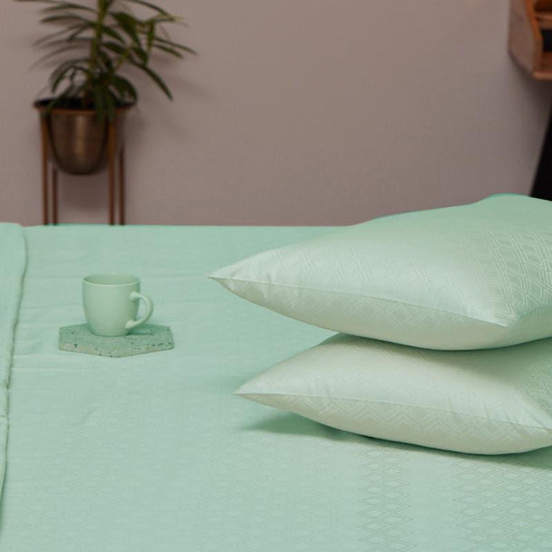 Helix Loop Geometric Cotton Bedsheet (Mint) - 300 TC media 4