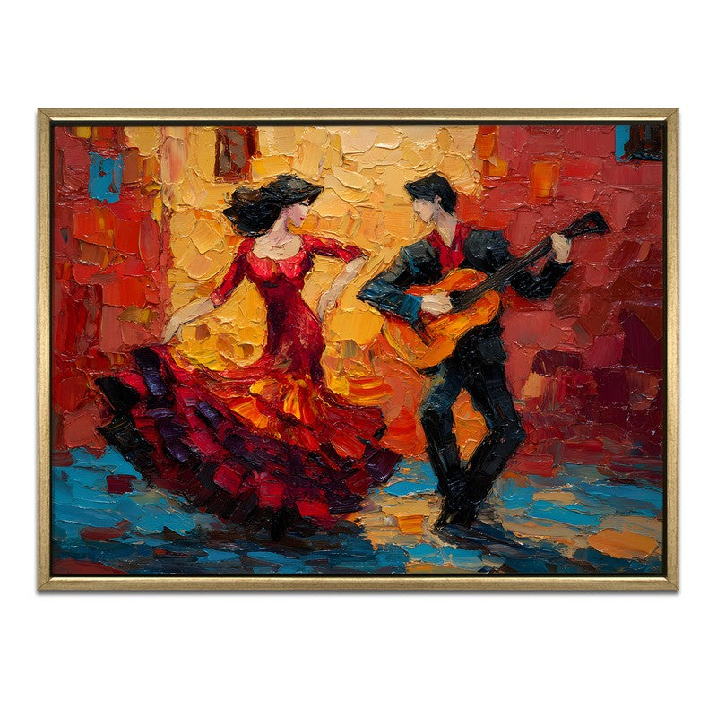 Dance Fire Canvas Wall Painting With Frame media 3
