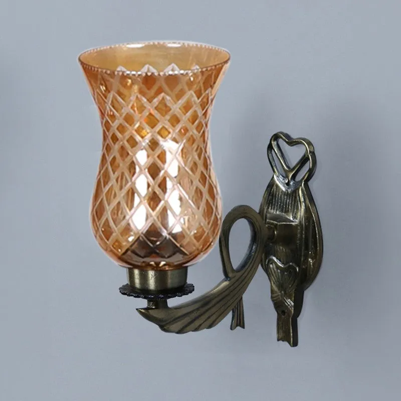 Honey Glow Heart Amber Glass Wall Lamp media 8