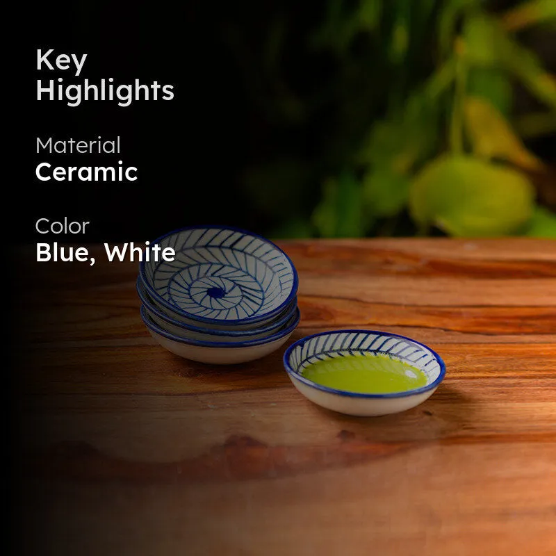 Indigo Ethnic Dip Bowl (25 ML) - Set Of Four media 2