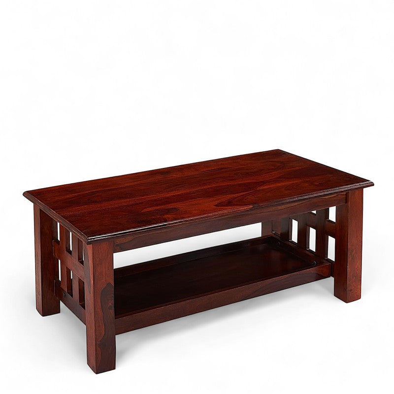 Brenox Sheesham Wooden Center Table - Deep Brown media 6