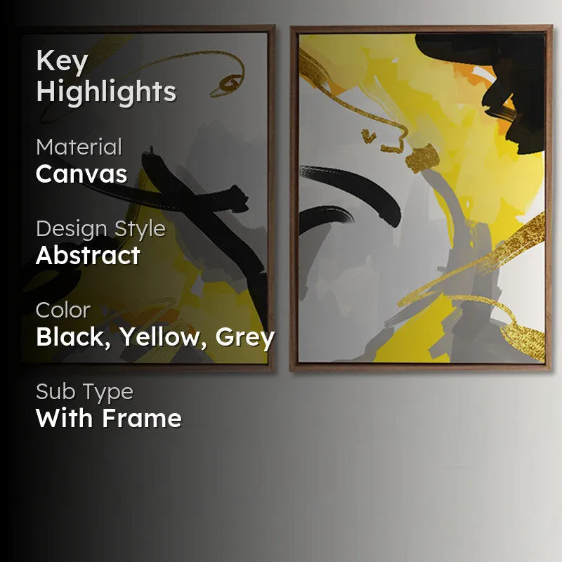 Abstract Gold Wall Art - Set Of Two media 2