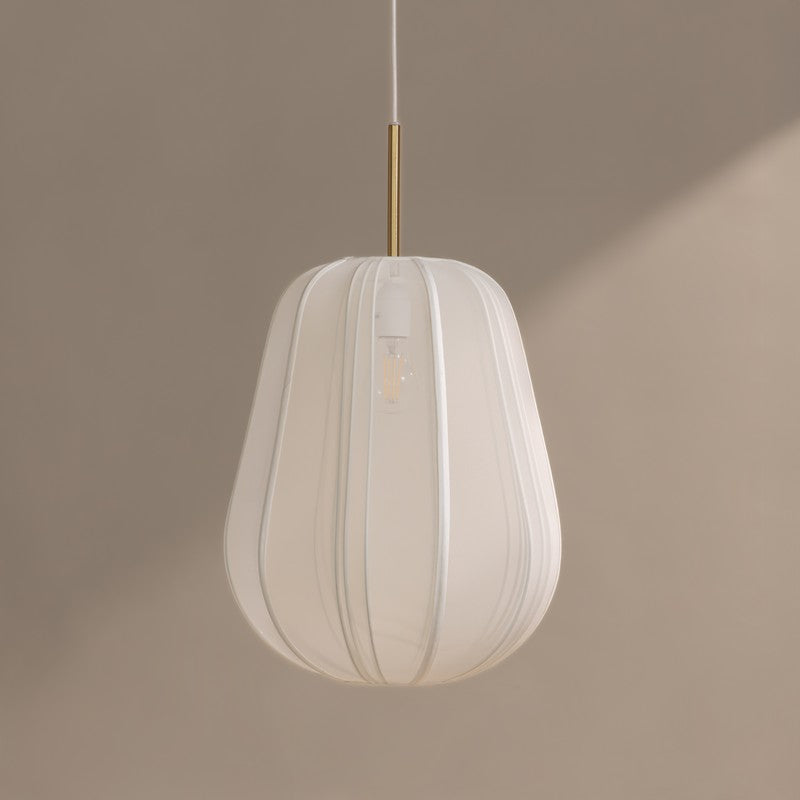 Fig Living Luxe Collection Fabric Ceiling Lamp - Ivory,Gold media 3