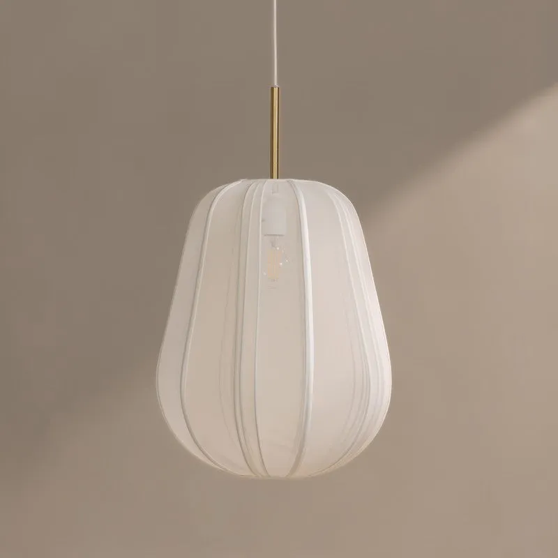 Fig Living Luxe Collection Fabric Ceiling Lamp - Ivory,Gold media 3
