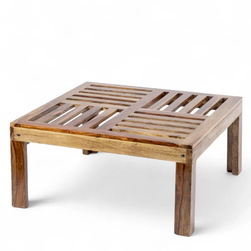 Nervon Sheesham Wooden Center Table - Light Brown media 3