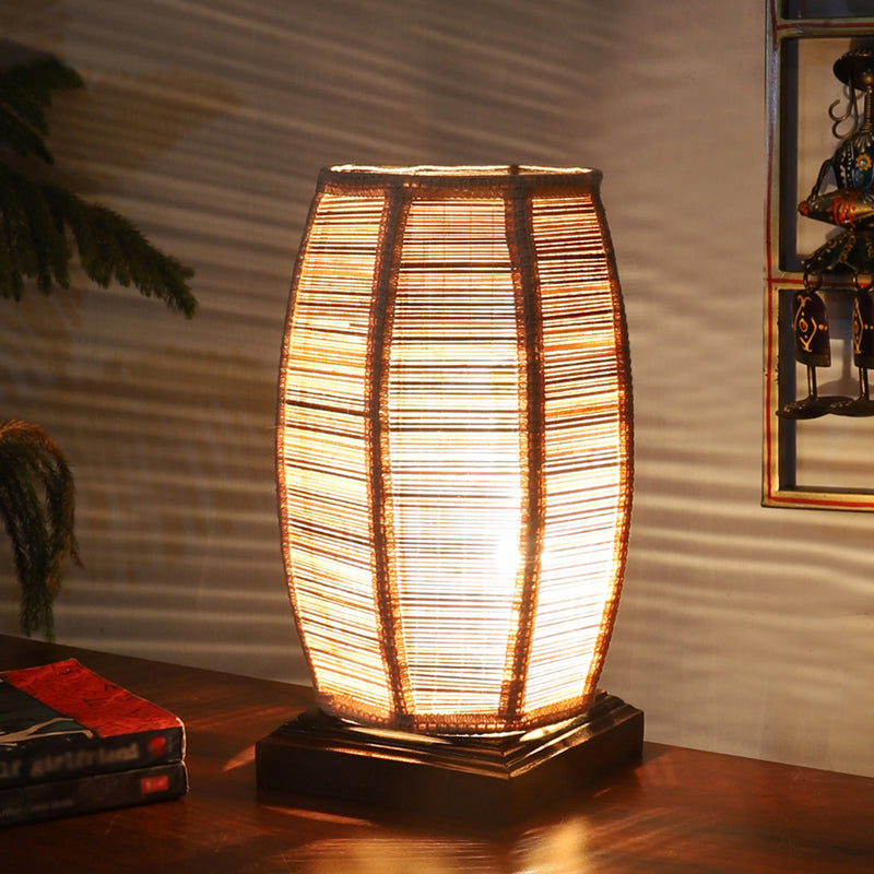 Dholak Bamboo Table Lamp - Brown
