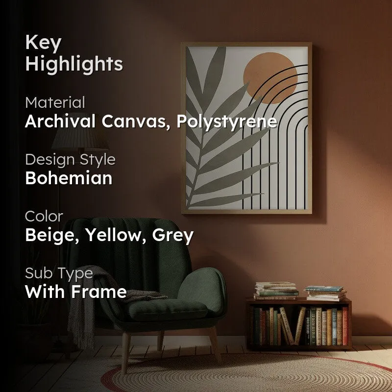 Desert Botanica Canvas Wall Painting With Brown Frame media 2