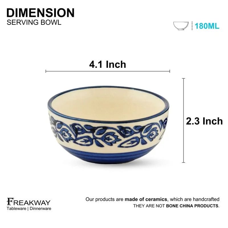 Snackora Ceramic Snack Bowls (Blue , 180 mL Each) - Set Of Six media 8