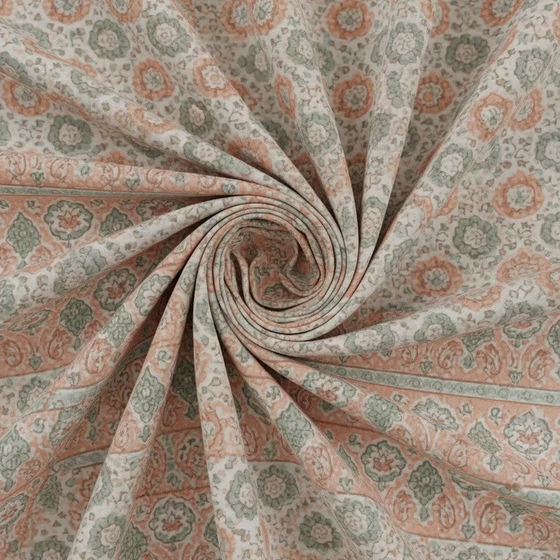 Sienna Ethnic Cotton Bedsheet (Peach) - 180 TC media 5