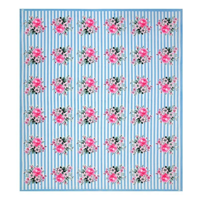 Oliver Floral Cotton Bedsheet (Blue) - 180 TC media 5