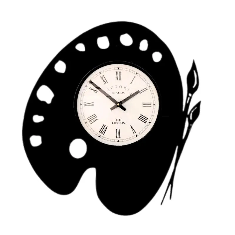 Palette Steel Analog Wall Clock - Black media 4
