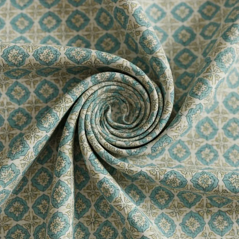 Aavni Cotton Bedsheet (Soft Green, Blue) - 180 TC media 5
