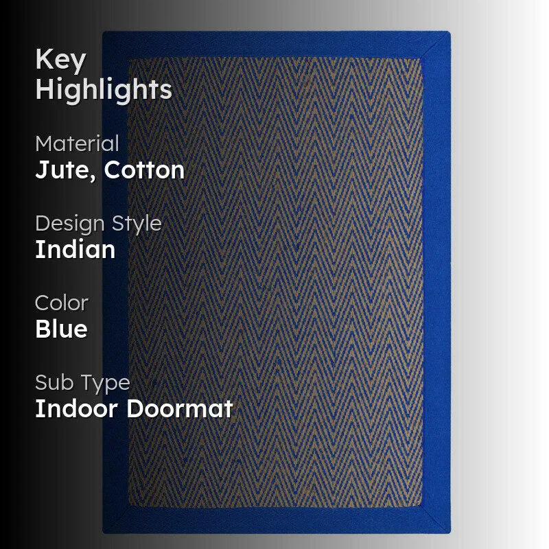 ChevronTread Anti-Slip Jute Door Mats - Blue media 2