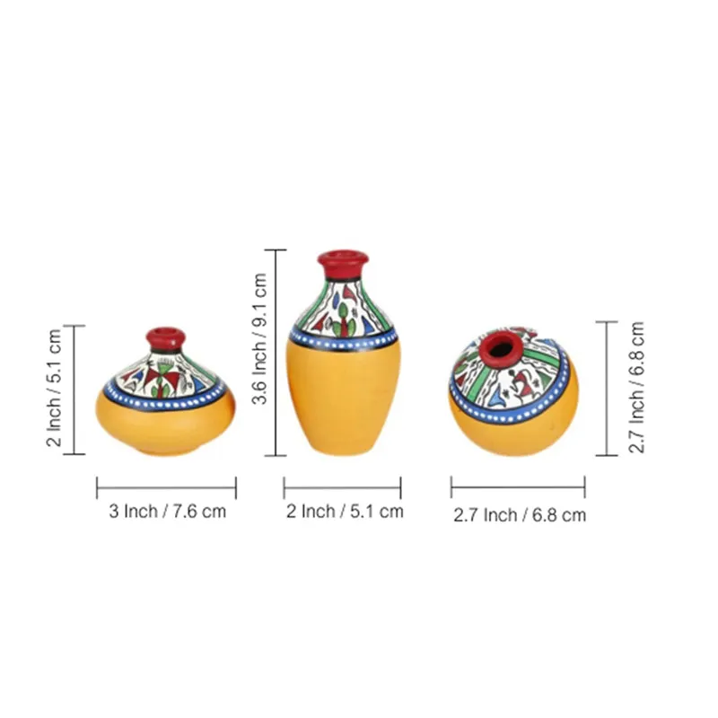 Dharthi Handpainted Terracotta Vase - Three Piece Set media 8