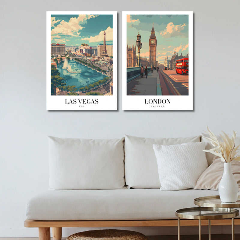 London & Vegas Wall Art - Set Of Two