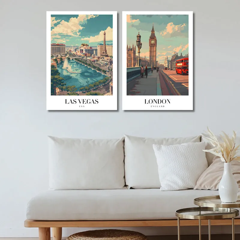 London & Vegas Wall Art - Set Of Two media 1