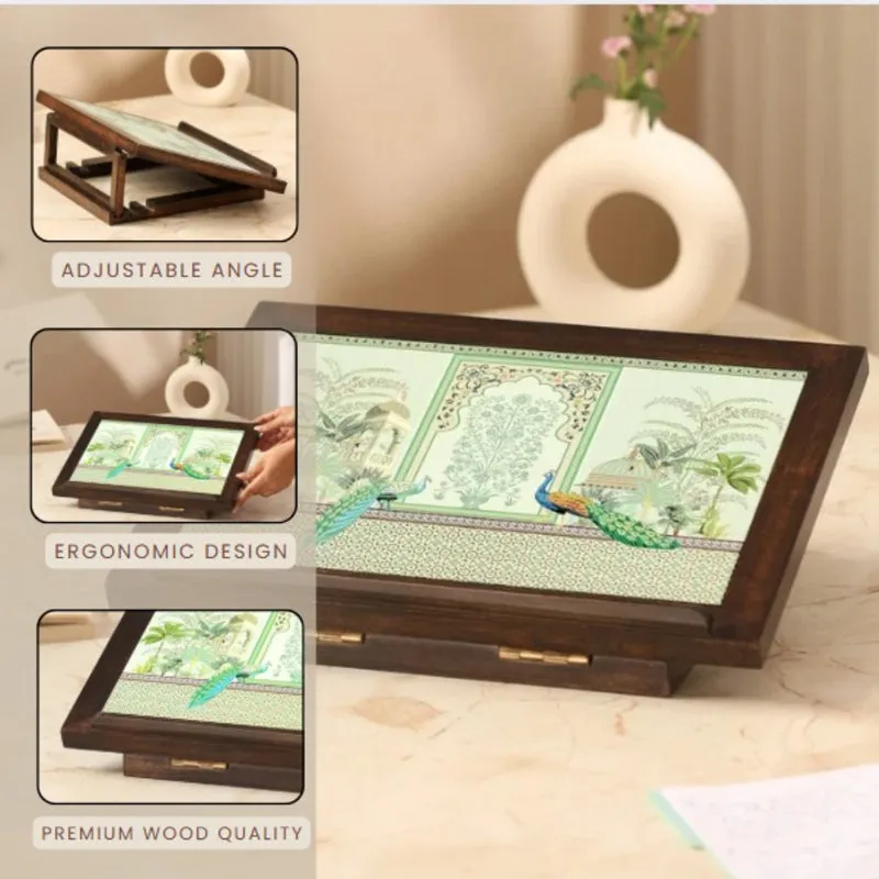 Ethnic Wood Laptop Stand media 3