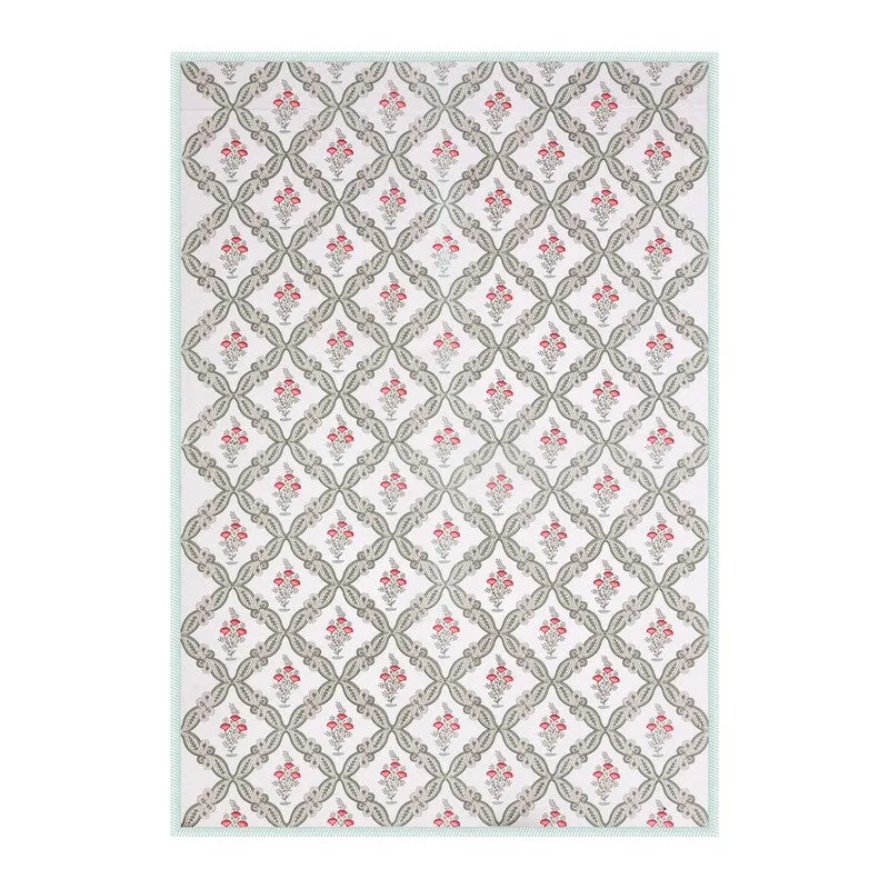 GridAura Cotton Table Cover - Green,Red media 5