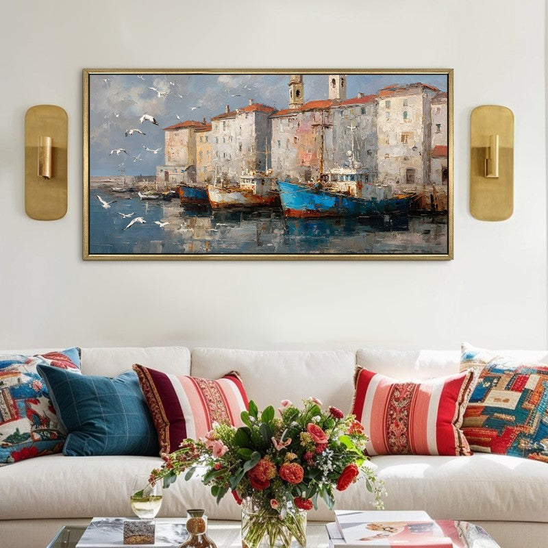 Marina Canvas Wall Painting With Frame