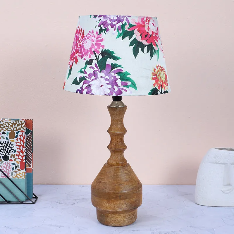 Miyabi Glyph Printed Mango Wood Table Lamp - Multicolor media 2