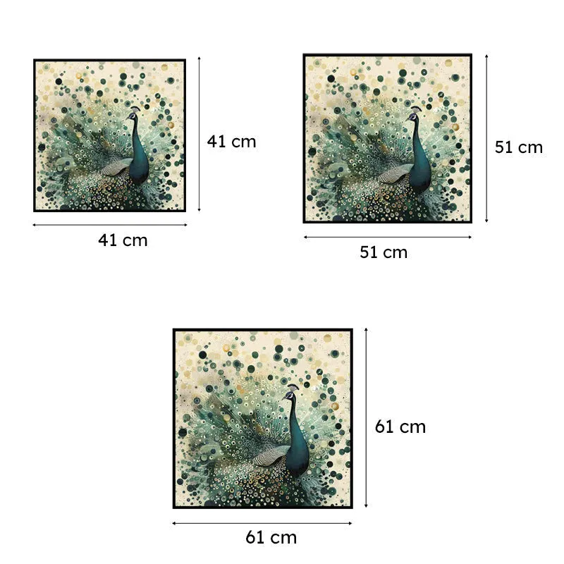 Peacock Burst Canvas Wall Art With Frame media 7