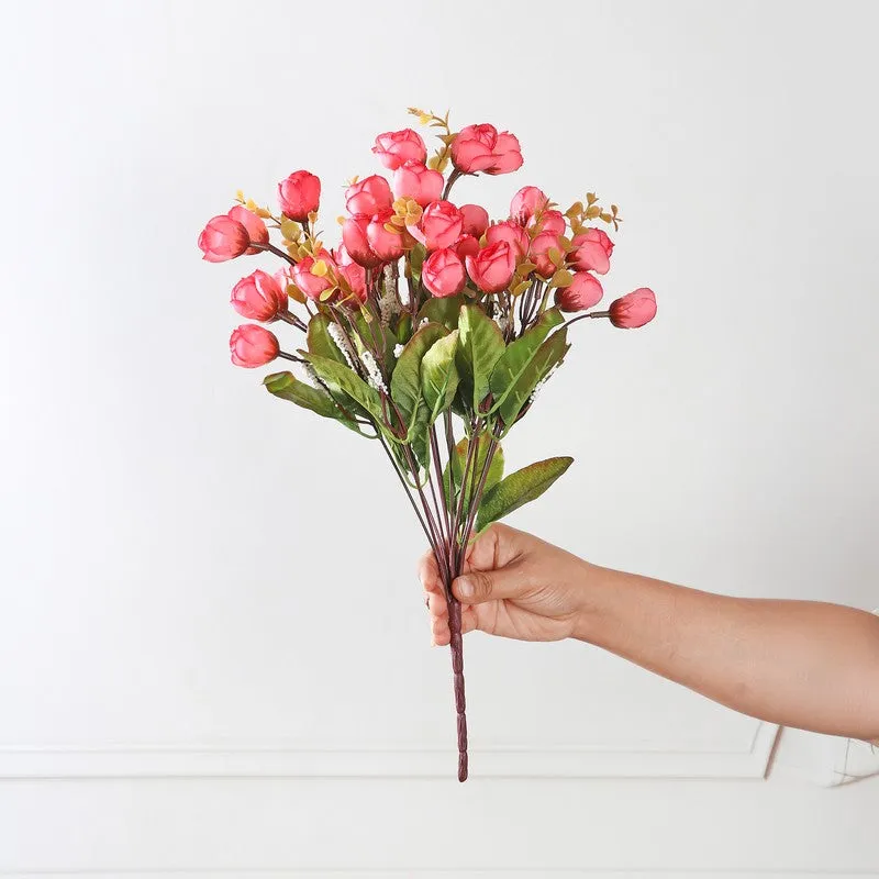 Cross Mini Rose Artificial Flowers - Pink media 3