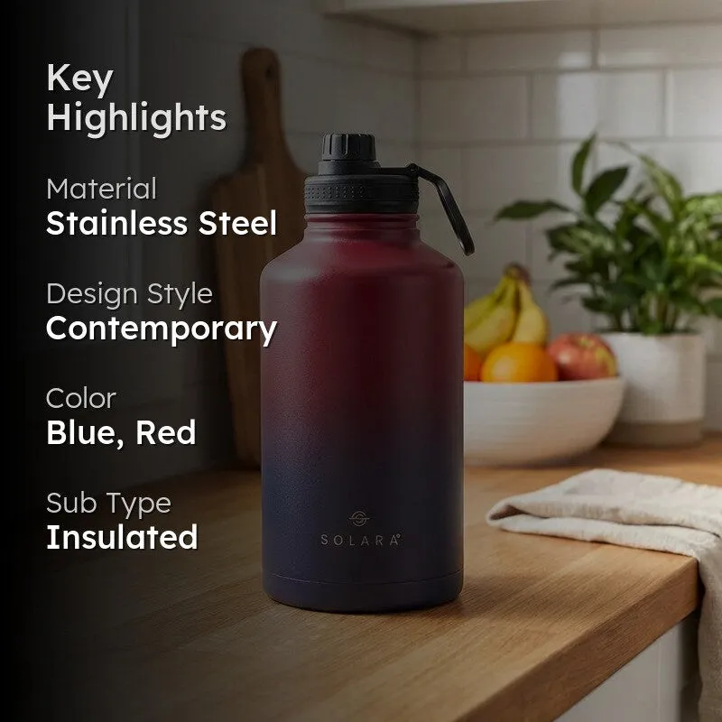 Solara Insulated Stainless Steel Bottle (2000 mL) - Blue & Red media 2
