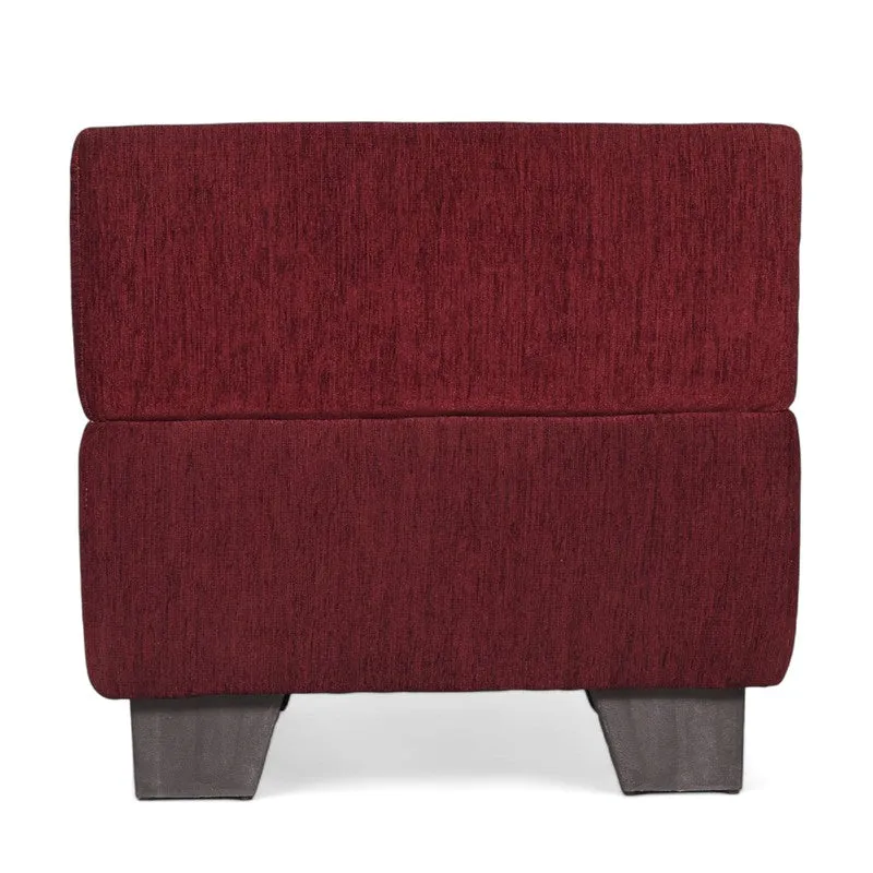 Krixon Pine Wood Pouffe (Maroon) - Set Of Two media 4