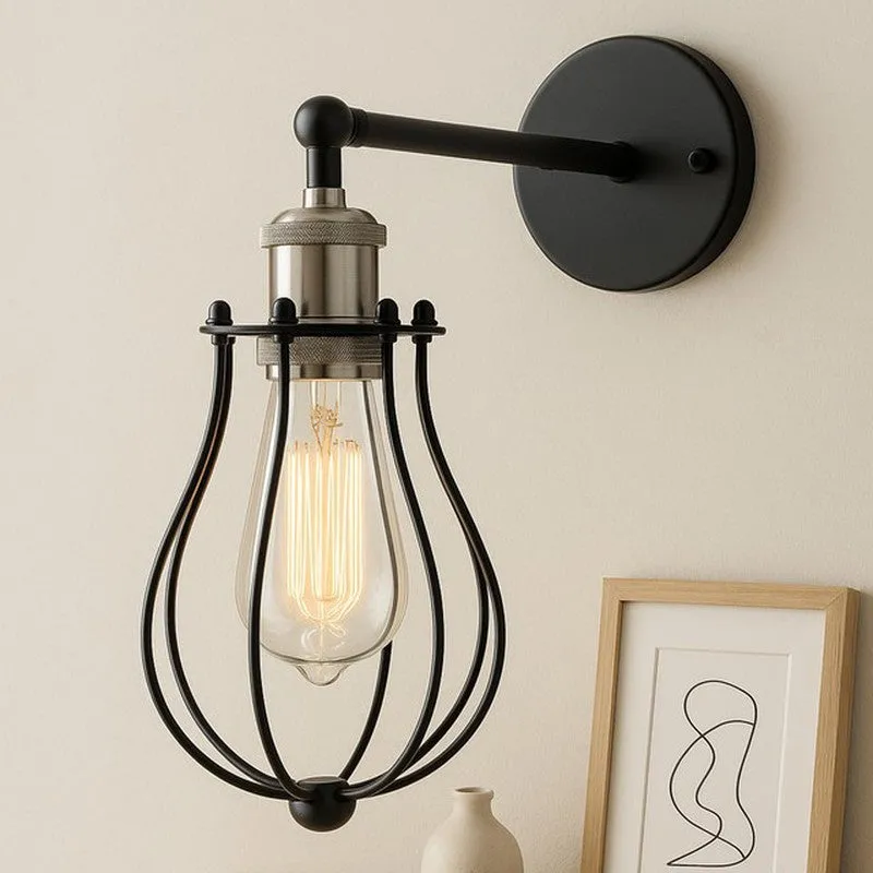 Poshell Metal Wall Lamp - Silver & Black media 3