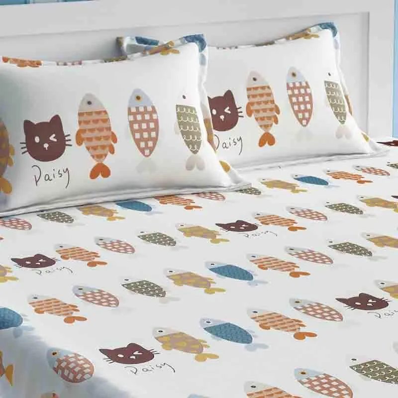 Daisy and the Fishes Cotton Bedsheet - 210 TC media 5