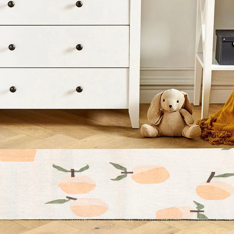 Elarin Cotton Rug - White,Orange media 4