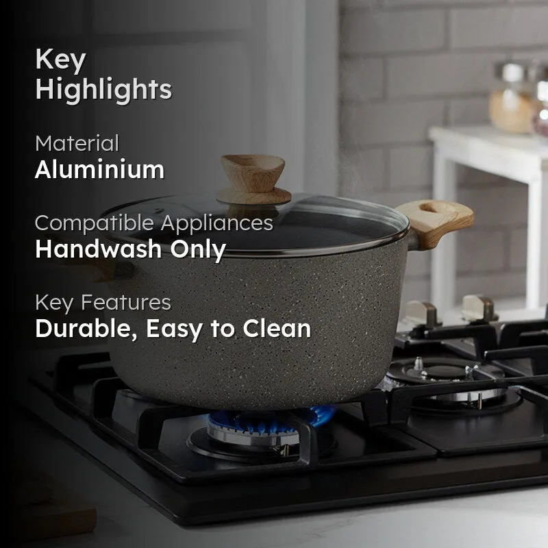 Bergner Ever Glide Induction Safe Non-Stick Cooking Pot With Lid - 5500/27 cm media 2