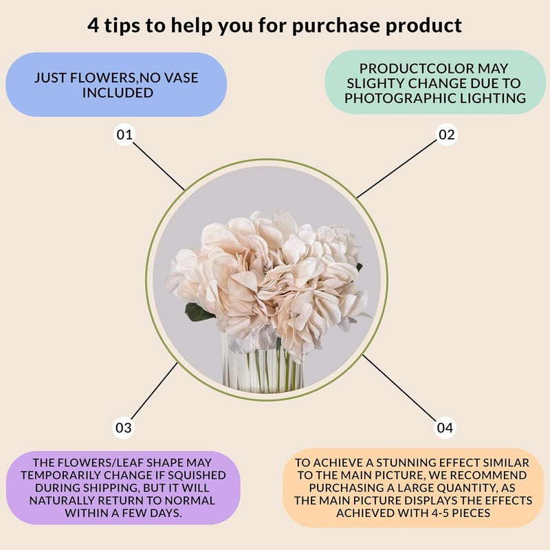 Blossom Hydrangia Artificial Flower - White media 4