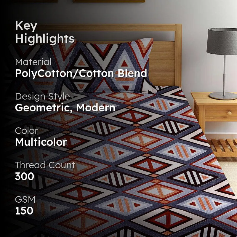 Aldair Abstract Bedsheet - 150 GSM media 2
