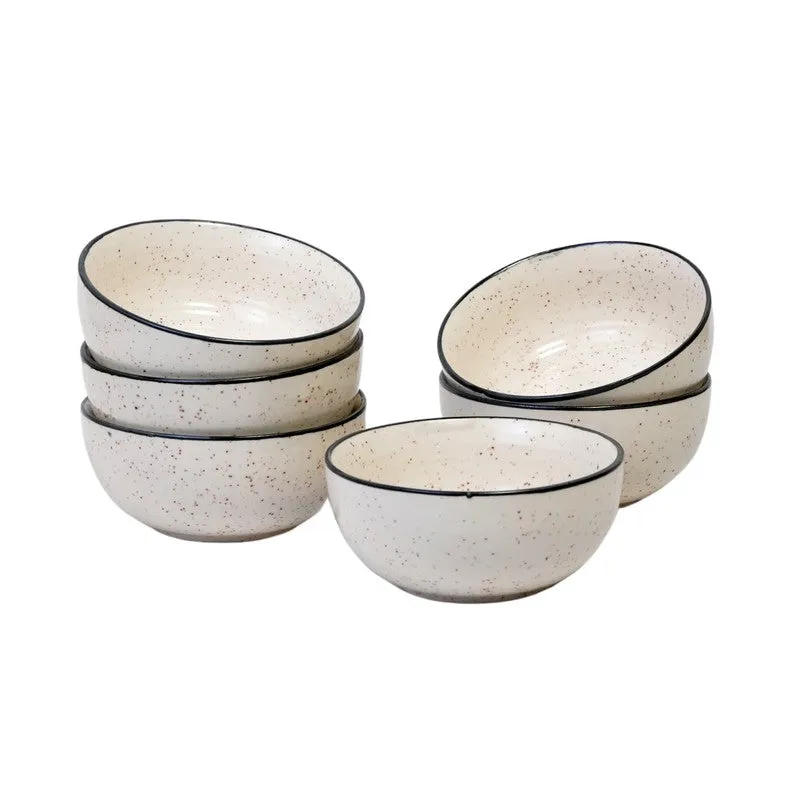 Annapurna Ceramic Snack Bowls (White, 200 mL Each) - Set Of Six media 4